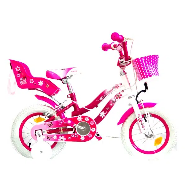 Rose e siège de vélo pour poupée pour enfants sur tige de selle, support avec décorations et autocollants - Sport