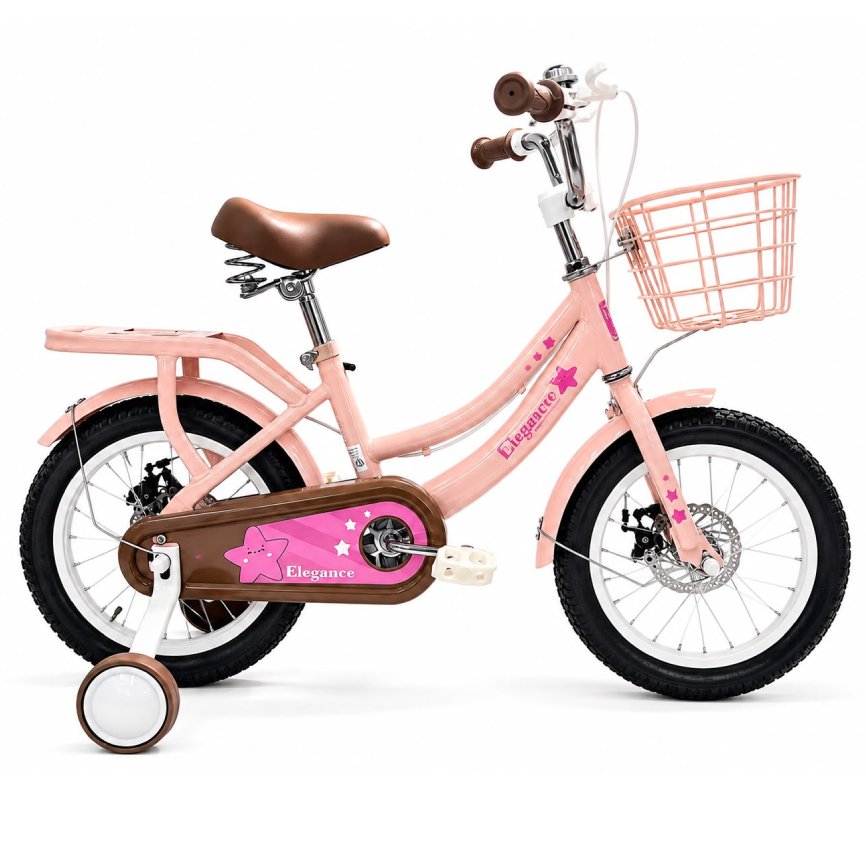Vélo enfant fille 12 pouces Violette avec panier et roues stabilisatrices