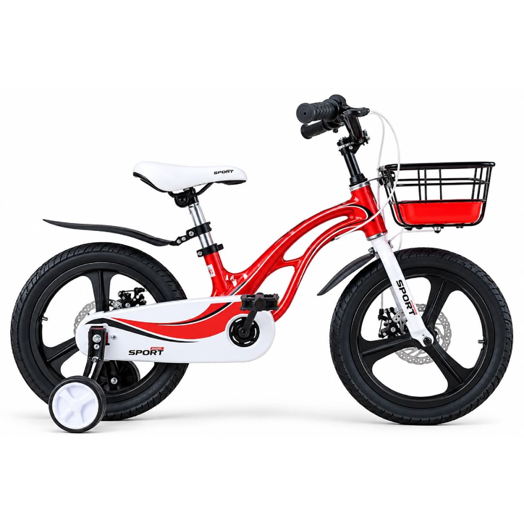 Vélo Enfant Rouge 16 Pouces avec Freins à Disque