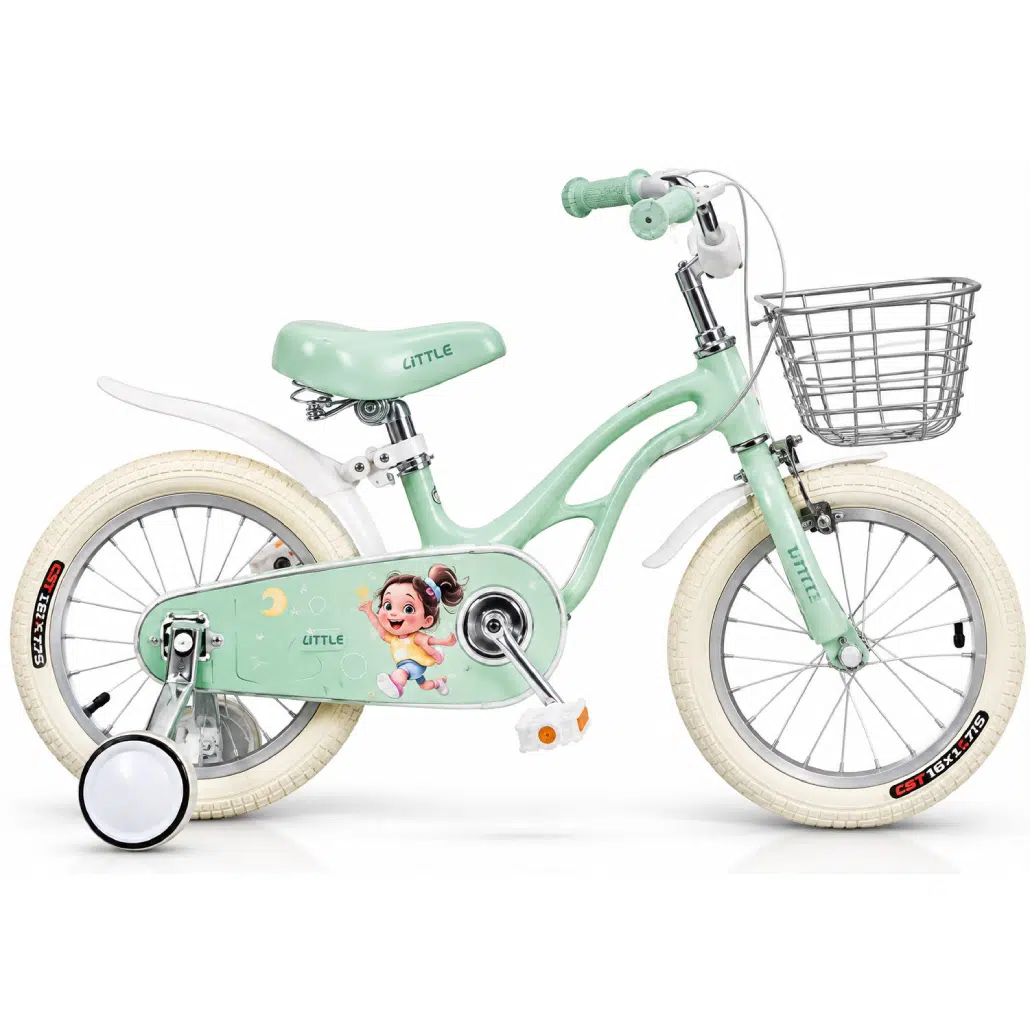 vélo enfant fille 16 pouces vert d'eau